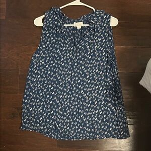 Velvet Women's Blue Floral Sleeveless Top